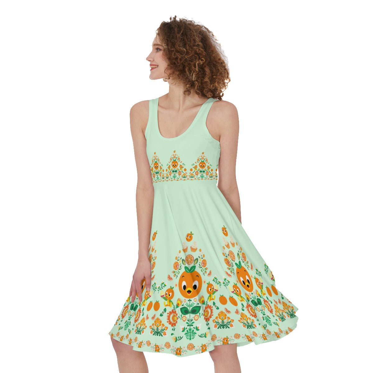 Orange Bird Folk Art Tank Dress – Crazy Corgi Lady Designs