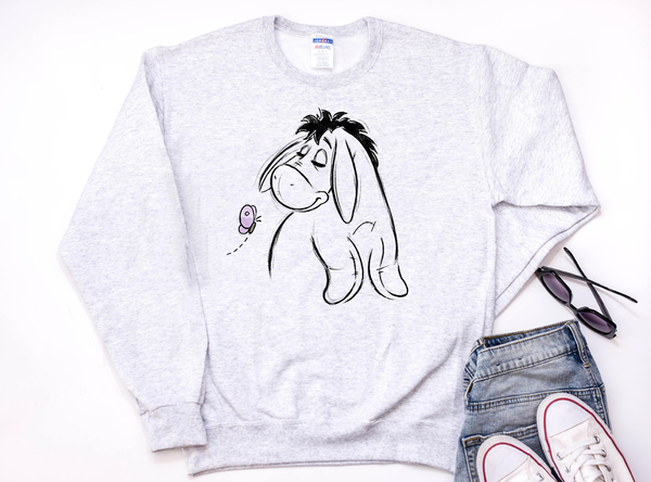 Eeyore Sketch Sweatshirt - Crazy Corgi Lady Designs - Unique Disney Themed Shirts