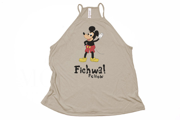 Fichwa! Fellow Wall High Neck Tank - Crazy Corgi Lady Designs - Unique Disney Themed Shirts