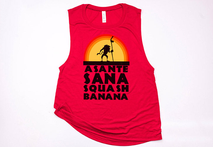 Asante Sana Squash Banana Rafiki Muscle Tank - Crazy Corgi Lady Designs