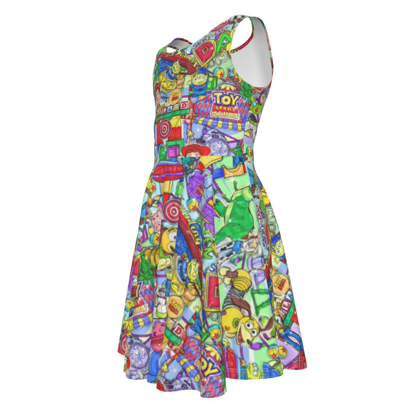 Toy Story Land Print Girls Sleeveless Vest Dress