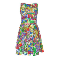Toy Story Land Print Girls Sleeveless Vest Dress