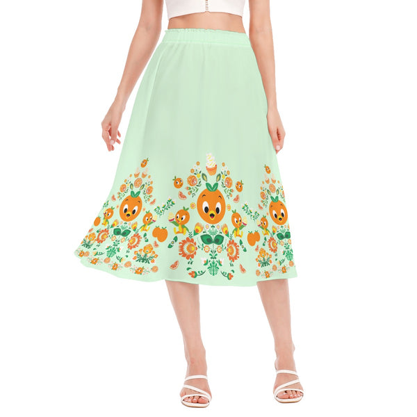 Orange Bird Women's Chiffon Skirt