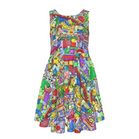 Toy Story Land Print Girls Sleeveless Vest Dress