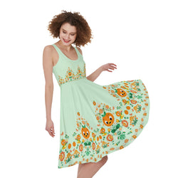 Orange Bird Folk Art Tank Dress Crazy Corgi Lady Designs Orange Bird Folk Art Tank Dress Crazy Corgi Lady Designs