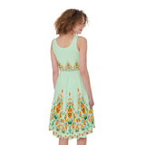 Orange Bird Folk Art Tank Dress