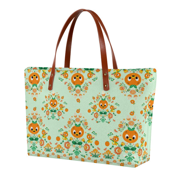 Orange Bird Folk Art Tote Bag