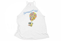 Up! "Adventure is Out There!" High Neck Tank - Crazy Corgi Lady Designs - Unique Disney Themed Shirts