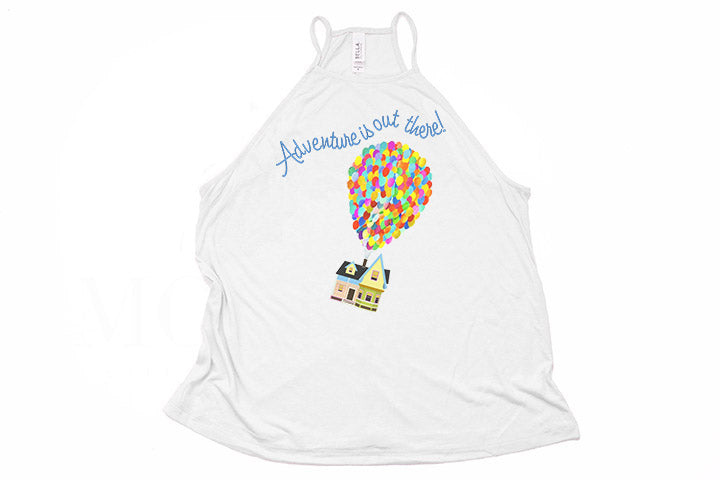Up! "Adventure is Out There!" High Neck Tank - Crazy Corgi Lady Designs - Unique Disney Themed Shirts