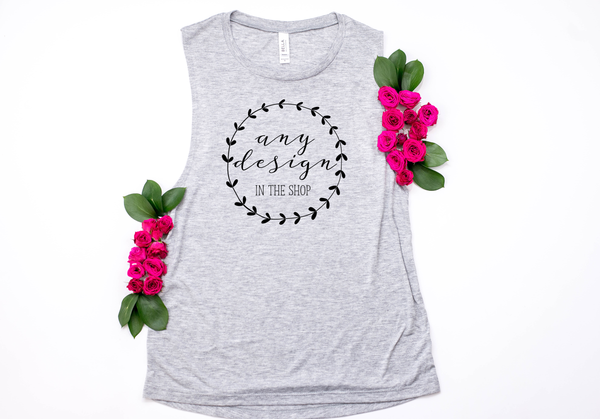 Any Design on Muscle Tank - Crazy Corgi Lady Designs - Unique Disney Themed Shirts