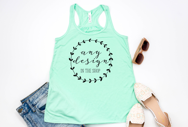 Any Design on Racerback Tank - Crazy Corgi Lady Designs - Unique Disney Themed Shirts