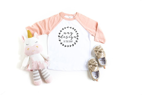 Any Design on Youth & Toddler Baseball Shirt / Raglan - Crazy Corgi Lady Designs - Unique Disney Themed Shirts