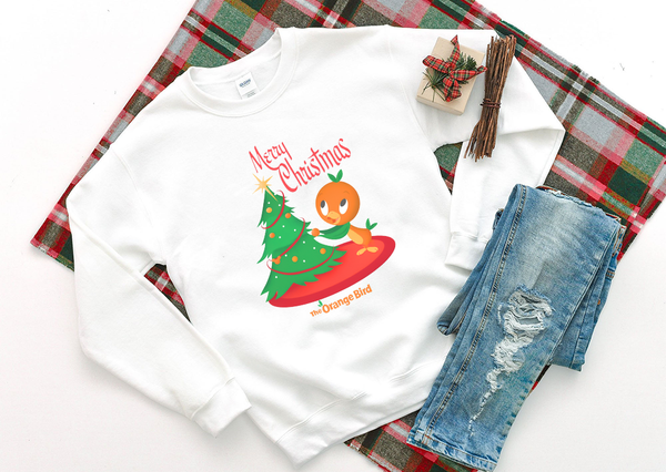 Orange Bird Merry Christmas Sweatshirt