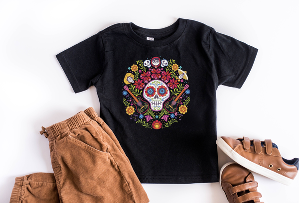 Coco Dios De Los Muertos Skull Youth T-Shirt - Crazy Corgi Lady Designs - Unique Disney Themed Shirts