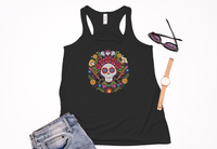 Coco Dios De Los Muertos Skull Racerback Tank - Crazy Corgi Lady Designs