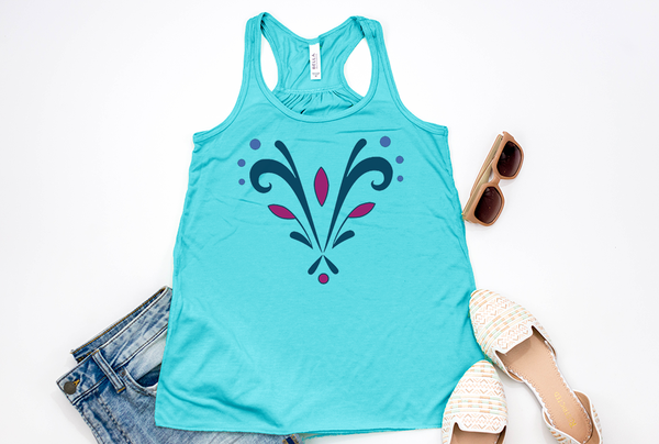 Queen Elsa Coronation Racerback Tank Top - Crazy Corgi Lady Designs - Unique Disney Themed Shirts