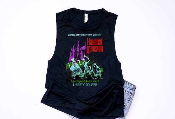 Haunted Mansion Muscle Tank - Crazy Corgi Lady Designs - Unique Disney Themed Shirts
