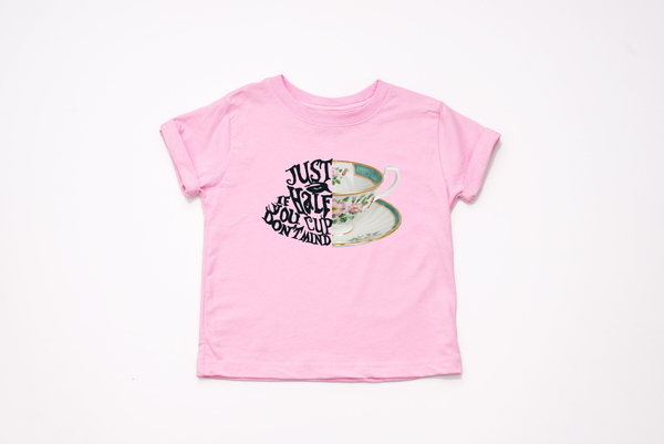 Alice in Wonderland "Just A Half Cup"  Youth T-Shirt - Crazy Corgi Lady Designs - Unique Disney Themed Shirts