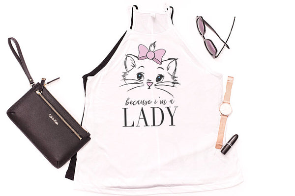 Marie "Because I'm a Lady" High Neck Tank - Crazy Corgi Lady Designs