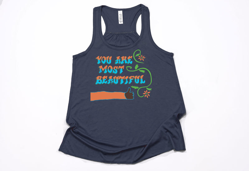 You Are Most Beautiful Wall Racerback Tank Top - Crazy Corgi Lady Designs - Unique Disney Themed Shirts