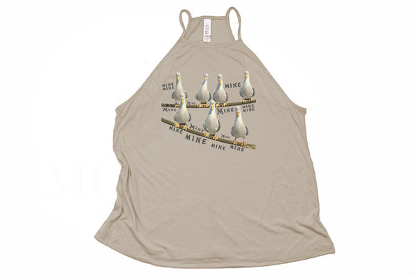 Finding Nemo Seagulls "Mine Mine Mine" High Neck Tank - Crazy Corgi Lady Designs - Unique Disney Themed Shirts