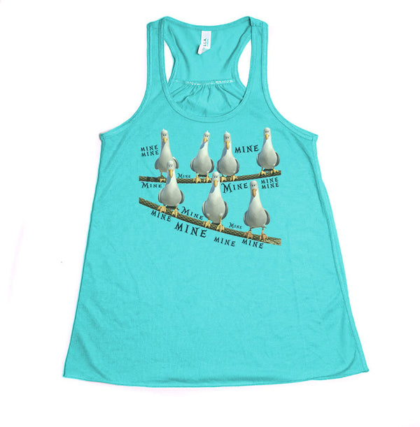 Finding Nemo Seagulls "Mine Mine Mine" Youth Racerback Tank Top - Crazy Corgi Lady Designs