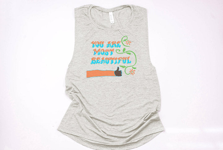 You Are Most Beautiful Wall Muscle Tank - Crazy Corgi Lady Designs - Unique Disney Themed Shirts
