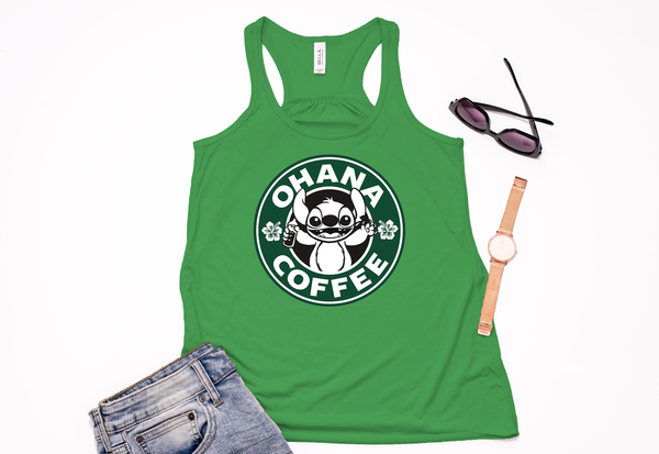 Ohana Coffee Racerback Tank - Crazy Corgi Lady Designs