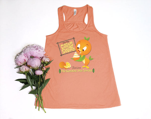 Orange Bird Citrus Swirl Racerback Tank Top - Crazy Corgi Lady Designs
