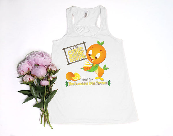 Orange Bird Citrus Swirl Youth Racerback Tank Top - Crazy Corgi Lady Designs