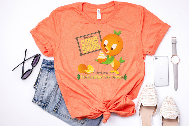 Orange Bird Citrus Swirl Tee - Crazy Corgi Lady Designs - Unique Disney Themed Shirts
