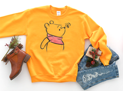 Winnie The Pooh Sketch Sweatshirt - Crazy Corgi Lady Designs - Unique Disney Themed Shirts