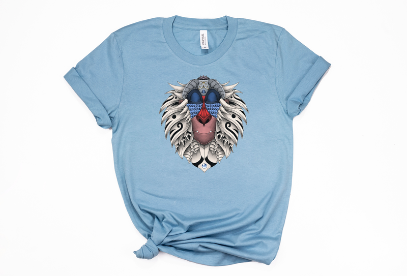 Ornate Rafiki Face Unisex Tee - Crazy Corgi Lady Designs - Unique Disney Themed Shirts