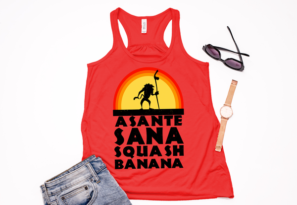 Asante Sana Squash Banana Racerback Tank - Crazy Corgi Lady Designs