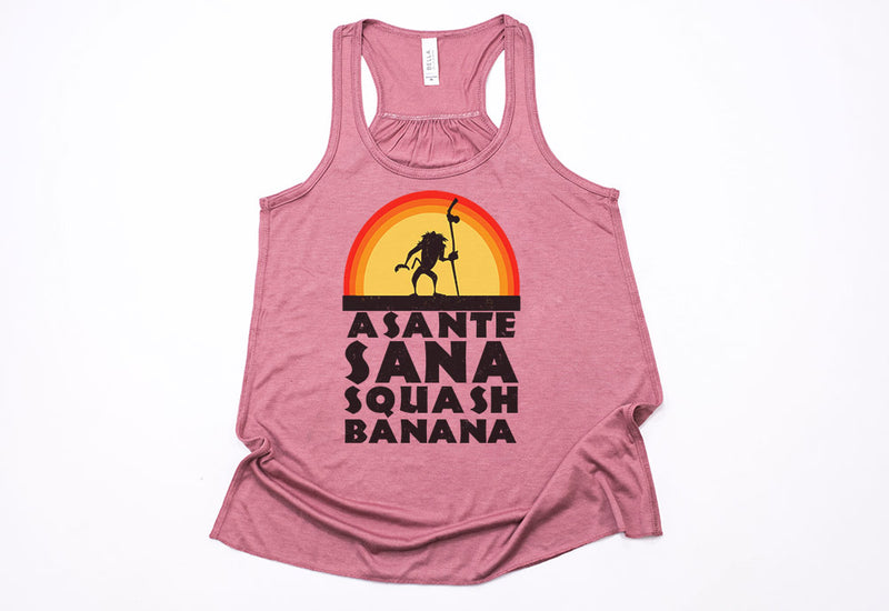 Asante Sana Squash Banana Rafiki Youth Racerback Tank Top - Crazy Corgi Lady Designs - Unique Disney Themed Shirts