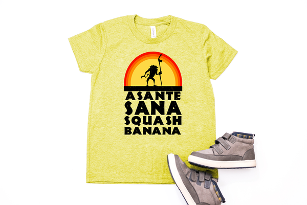 Asante Sana Squash Banana Youth T-Shirt - Crazy Corgi Lady Designs - Unique Disney Themed Shirts