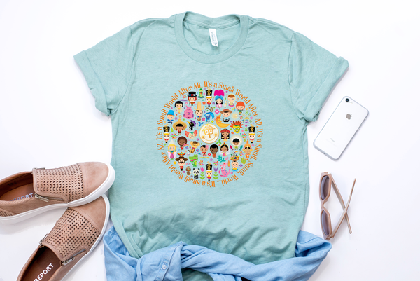 It's A Small World Circle Tee - Crazy Corgi Lady Designs - Unique Disney Themed Shirts