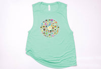 It's A Small World Circle Muscle Tank - Crazy Corgi Lady Designs