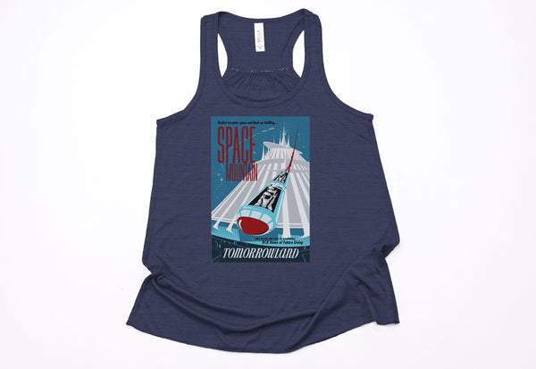 Space Mountain Poster Racerback Tank Top - Crazy Corgi Lady Designs