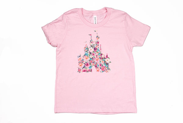 Floral Castle Youth T-Shirt - Crazy Corgi Lady Designs - Unique Disney Themed Shirts