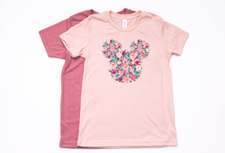 Floral Mickey Youth T-Shirt - Crazy Corgi Lady Designs - Unique Disney Themed Shirts